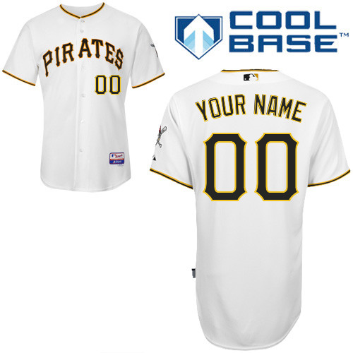 Customized Pittsburgh Pirates MLB Jersey-Men's Authentic Home White Cool Base Baseball Jersey